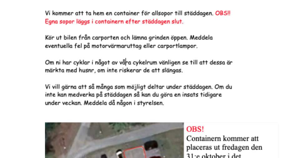 Höststädning söndagen den 2:e november